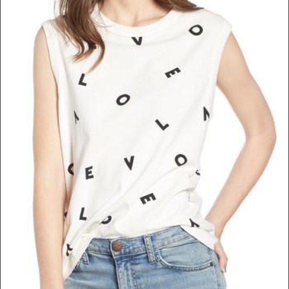 Current/Elliott Tops - $88 •CURRENT/ELLIOT• Muscle Tee Love Tank